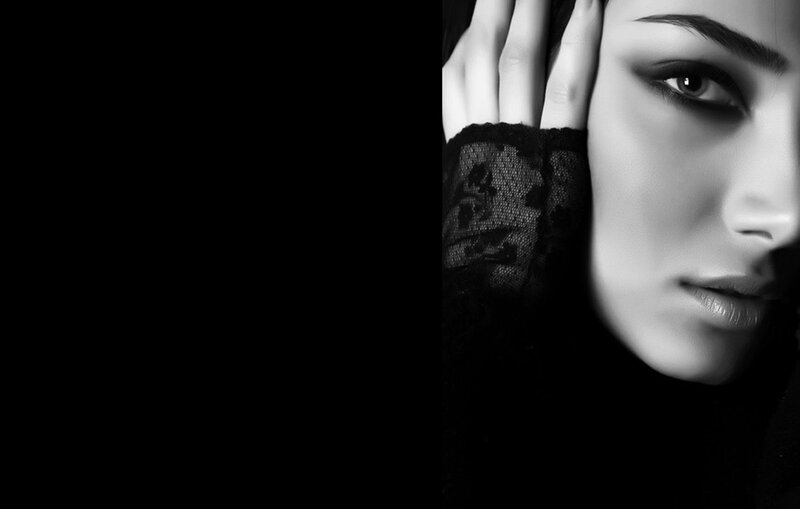 Woman in Black Lace — Dramatic, Photograph, Hand