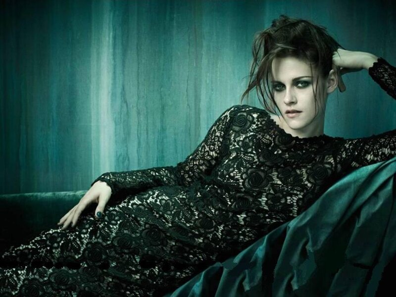 Woman in Black Lace Dress — Dramatic, Photograph, Couch
