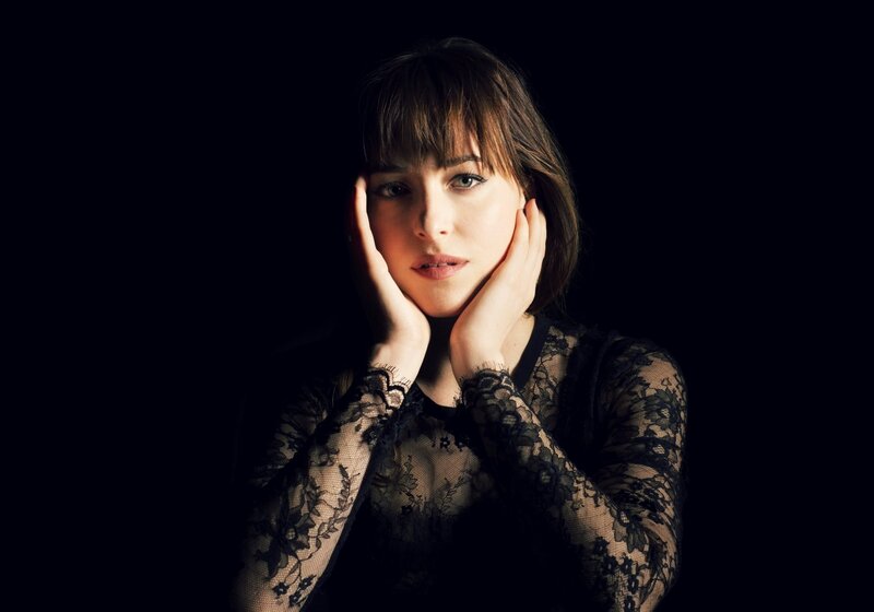 Woman in Black Lace Dress — Dramatic, Photograph, Hands