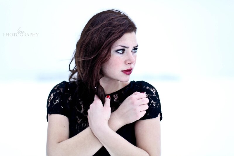 Woman in Black Lace Dress — Dramatic, Photograph, Makeup