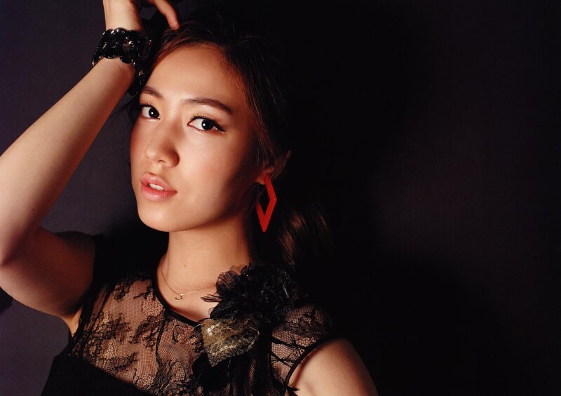 Woman in Black Lace Dress — Dramatic, Photograph, Red Earring