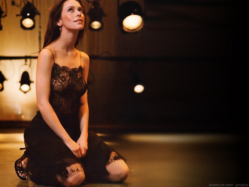 Woman in Black Lace Dress — Dramatic, Photograph, Spotlights