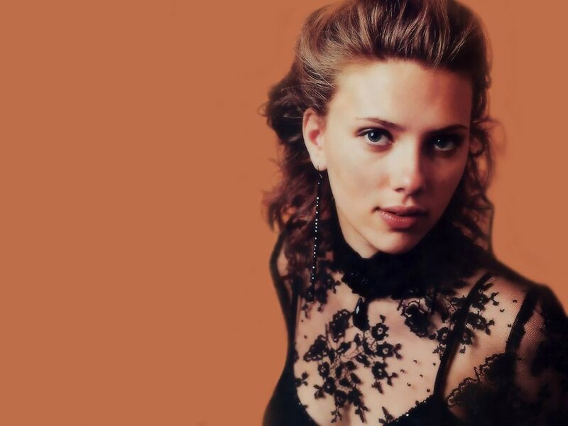 Woman in Black Lace Dress — Orange, Serious