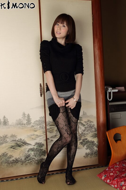 woman in black lace tights