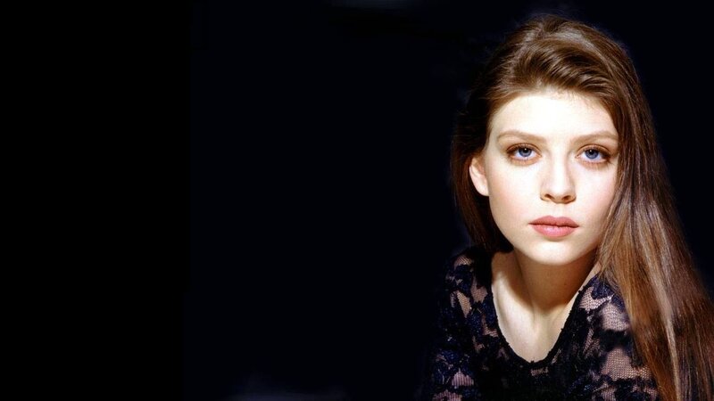 woman in black lace top