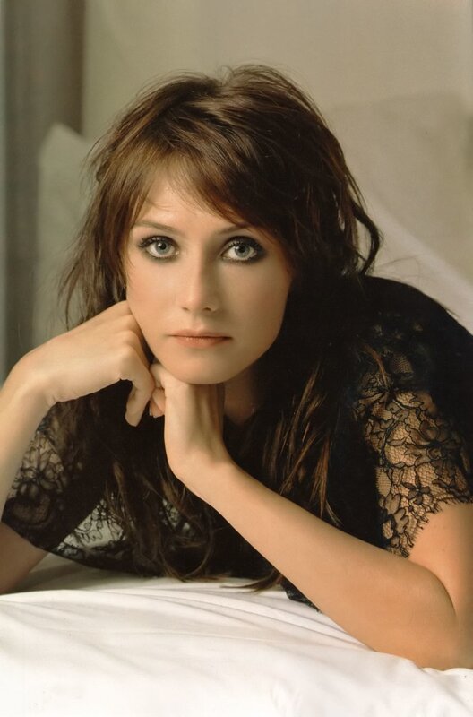 woman in black lace top