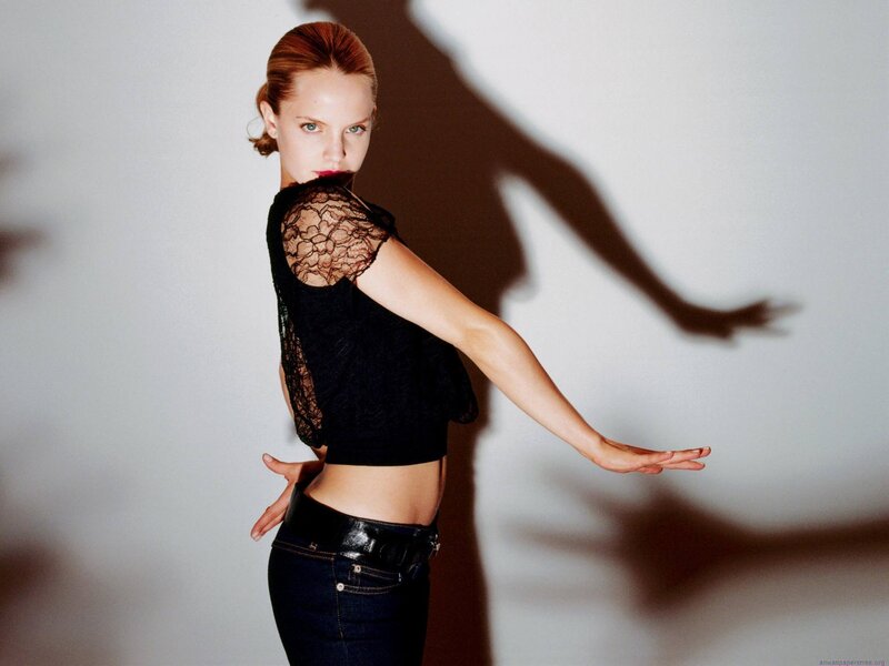woman in black lace top