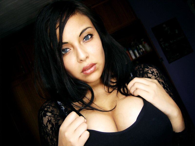 woman in black lace top