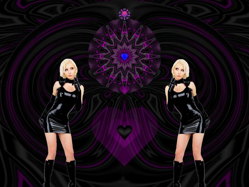 Woman in Black Latex Dress — Dramatic