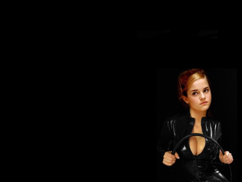 woman in black latex outfit