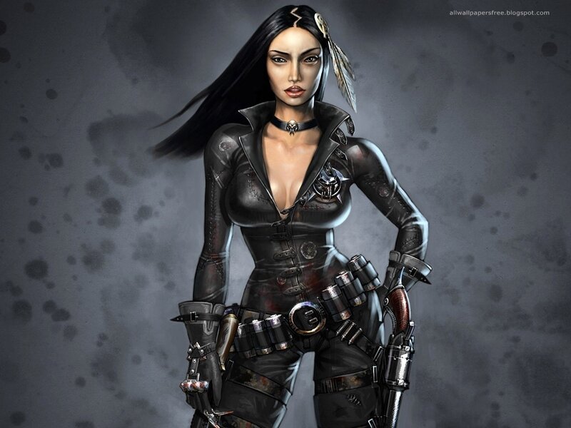 Woman in Black Leather Armor — Dramatic