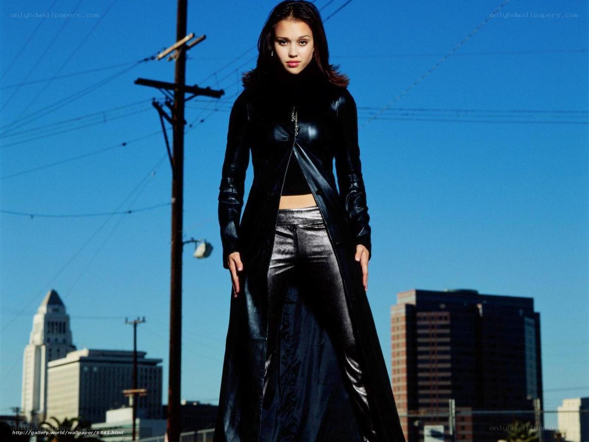 woman in black leather coat