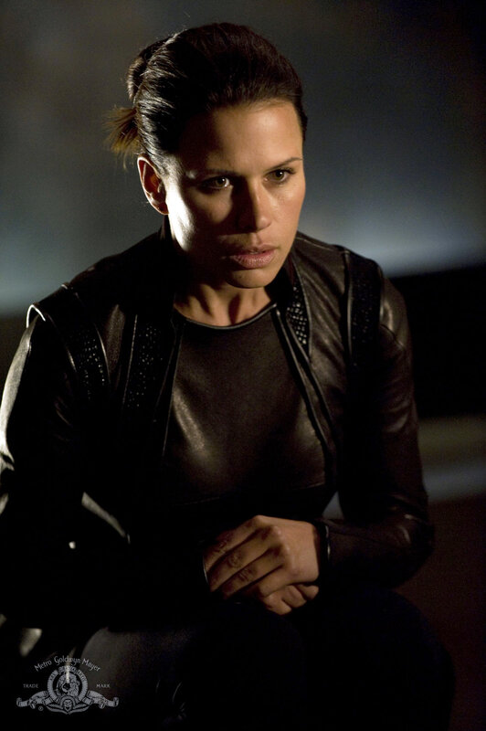 woman in black leather jacket
