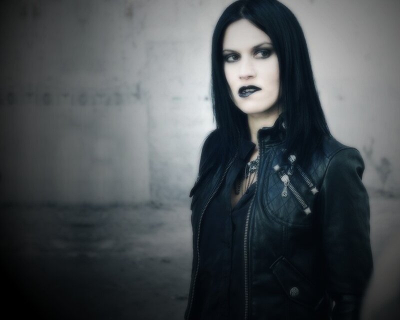 woman in black leather jacket