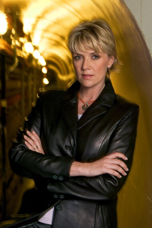 woman in black leather jacket
