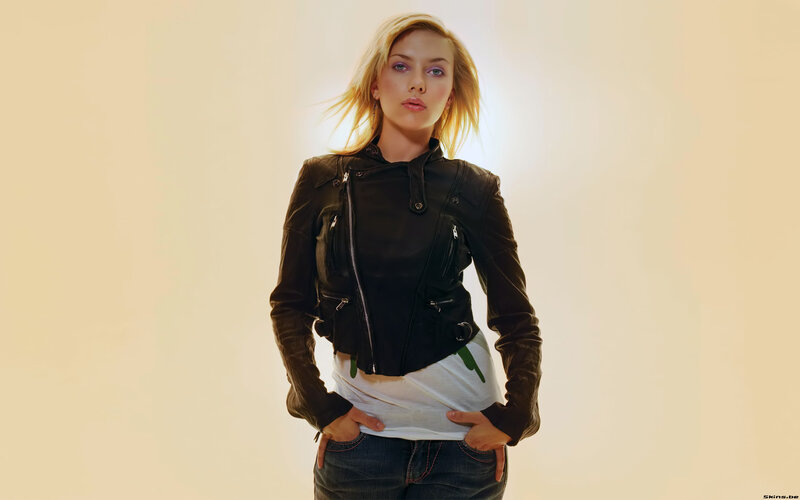 woman in black leather jacket
