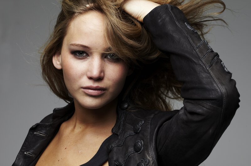 woman in black leather jacket