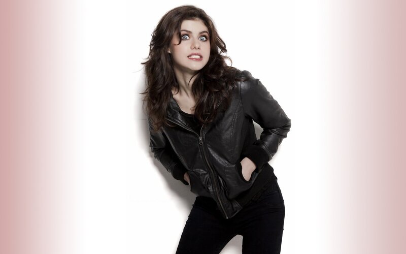 woman in black leather jacket