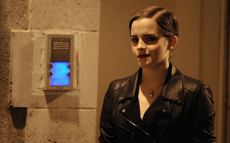 Woman in Black Leather Jacket — Dramatic, Night, Photograph, Intercom