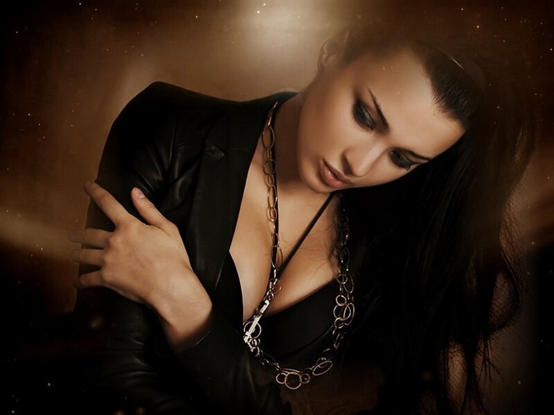 Woman in Black Leather Jacket — Dramatic