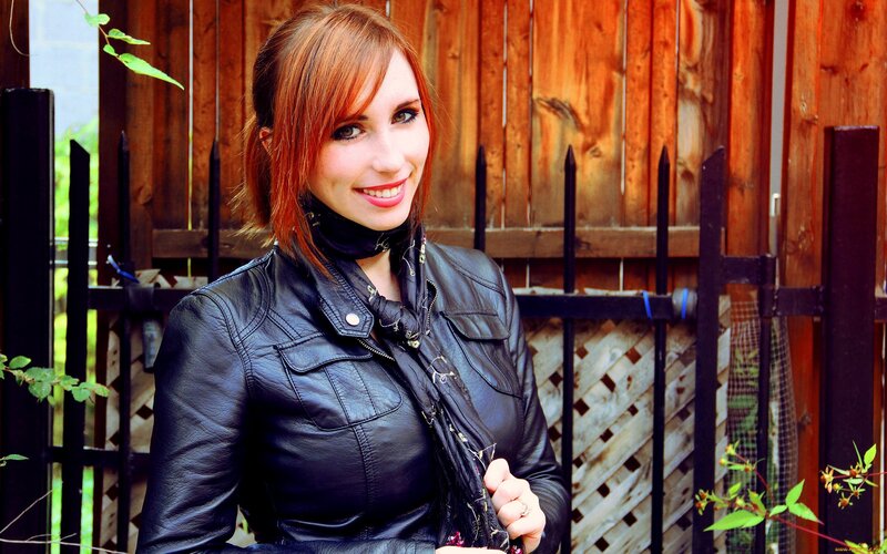 Woman in Black Leather Jacket — Neutral, Afternoon
