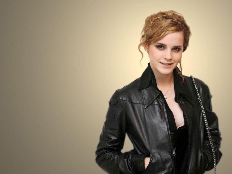 Woman in Black Leather Jacket — Neutral, Photograph