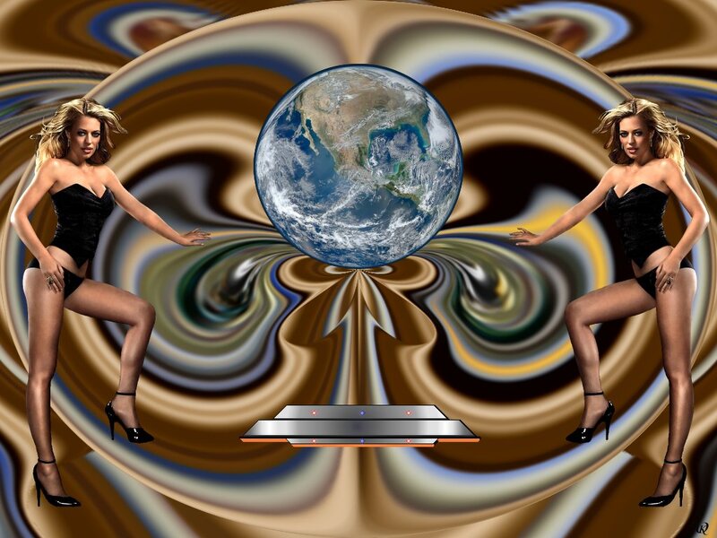 Woman in Black Lingerie — Brown, Dramatic, Digital Art, Earth
