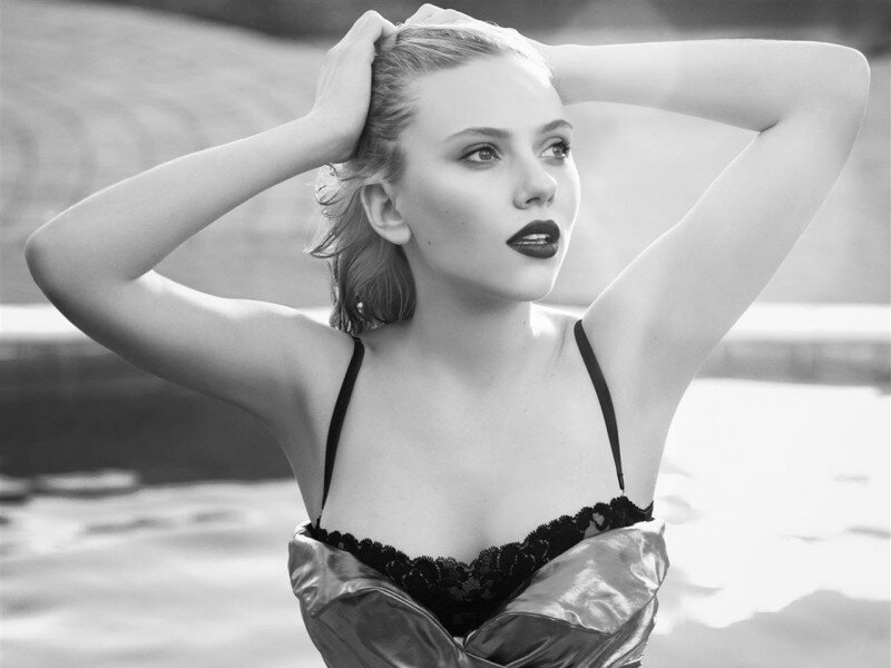 Woman in Black Lingerie — Dramatic, Photograph, Black Bra, Pool