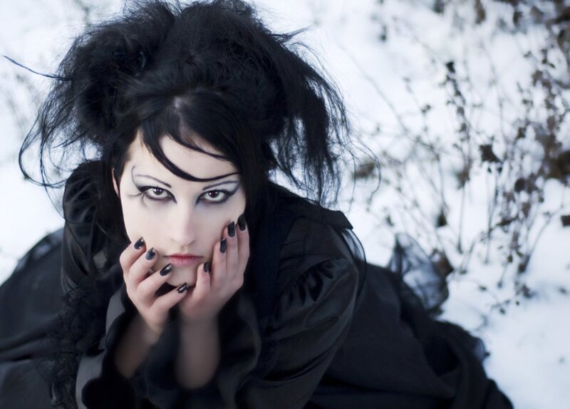 Woman in Black Makeup