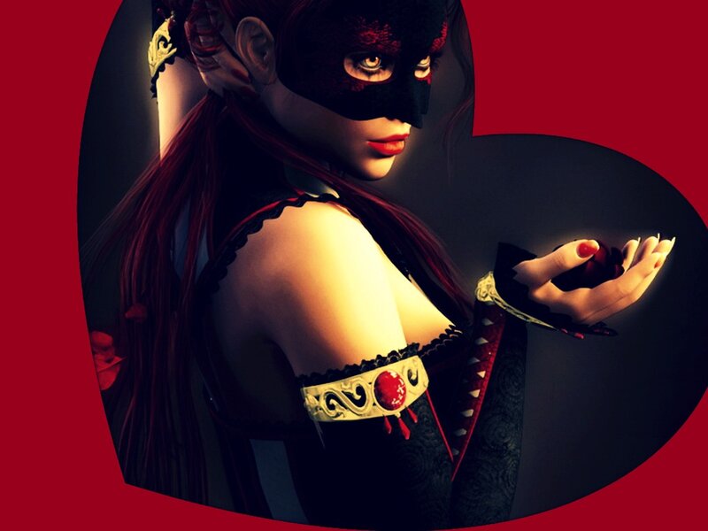 Woman in Black Mask — Dramatic, 3d Render