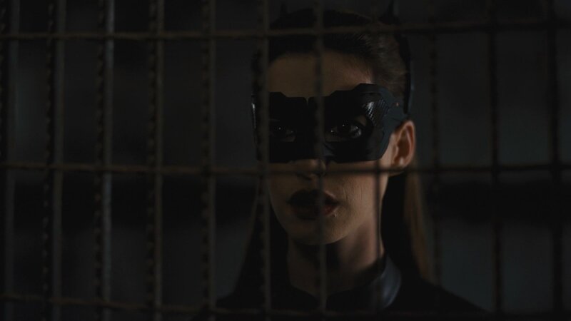 Woman in Black Mask — Dramatic, Night, Photograph, Bars