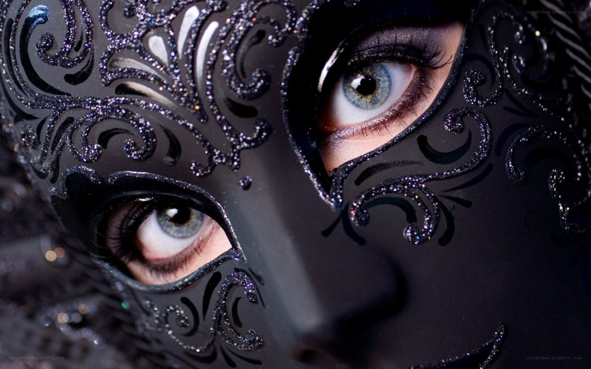 woman in black mask