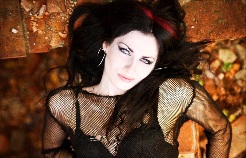 Woman in Black Mesh Top — Dramatic