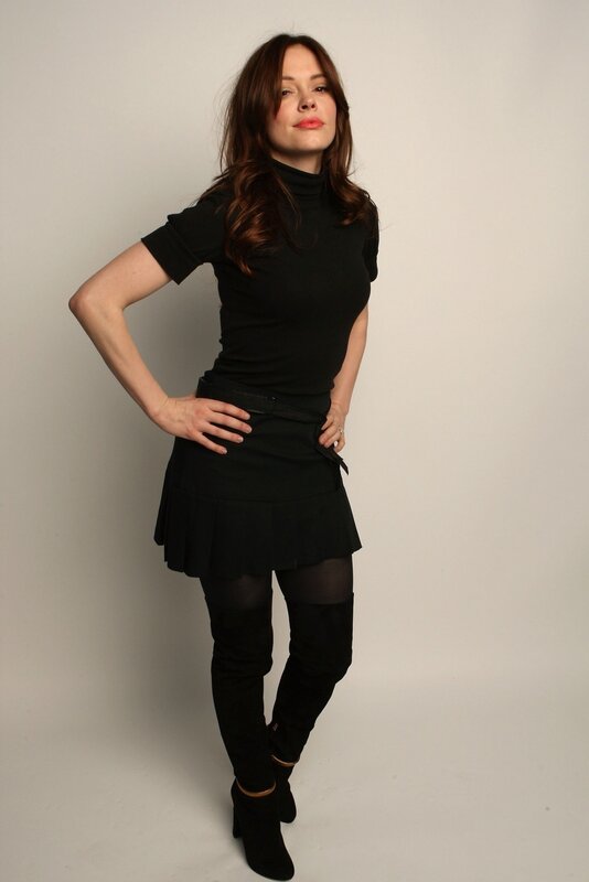 woman in black outfit