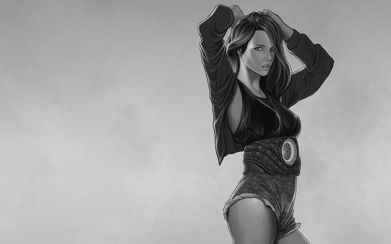 woman in black outfit