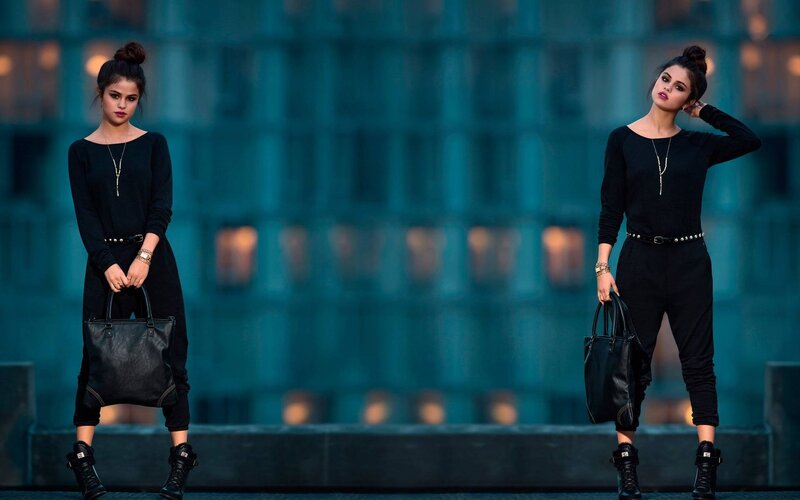 Woman in Black Outfit — Confident, Night, Photograph