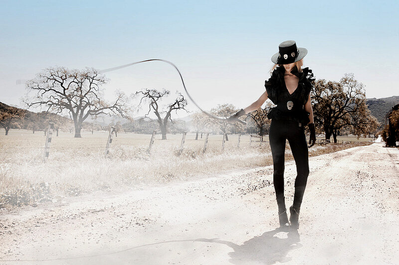 Woman in Black Outfit — Dramatic, Afternoon, Photograph