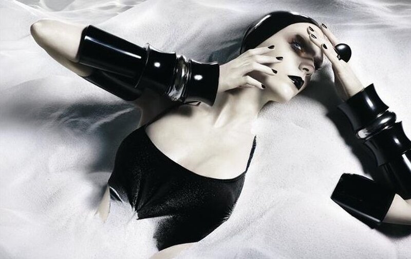 Woman in Black Outfit — Dramatic, Photograph, Black Gloves