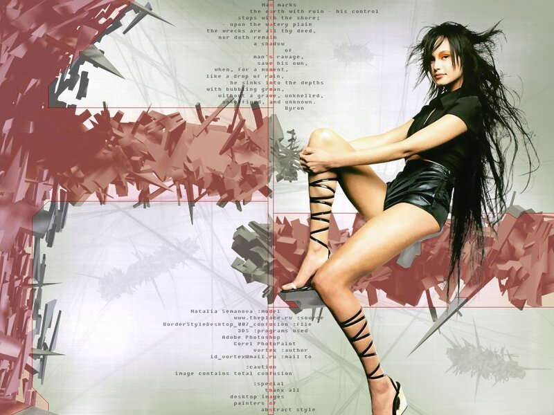 woman in black outfit on abstract background