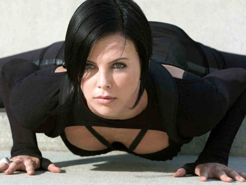 woman in black outfit on hands