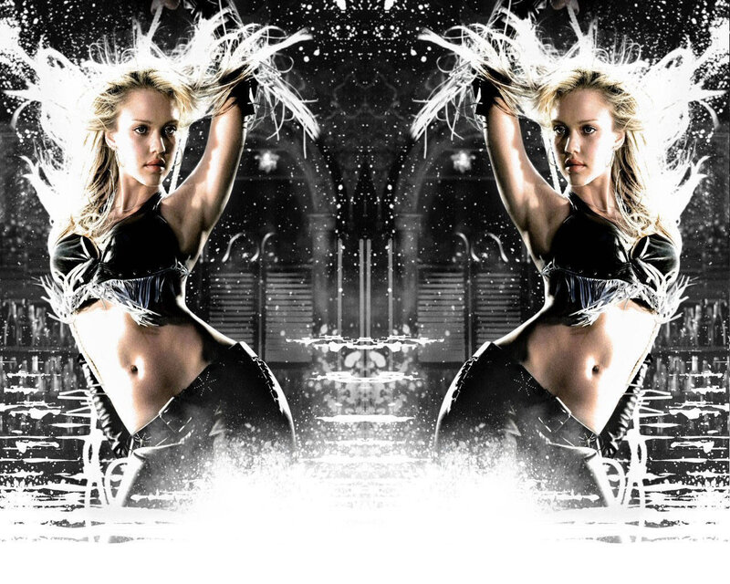woman in black outfit with feathers