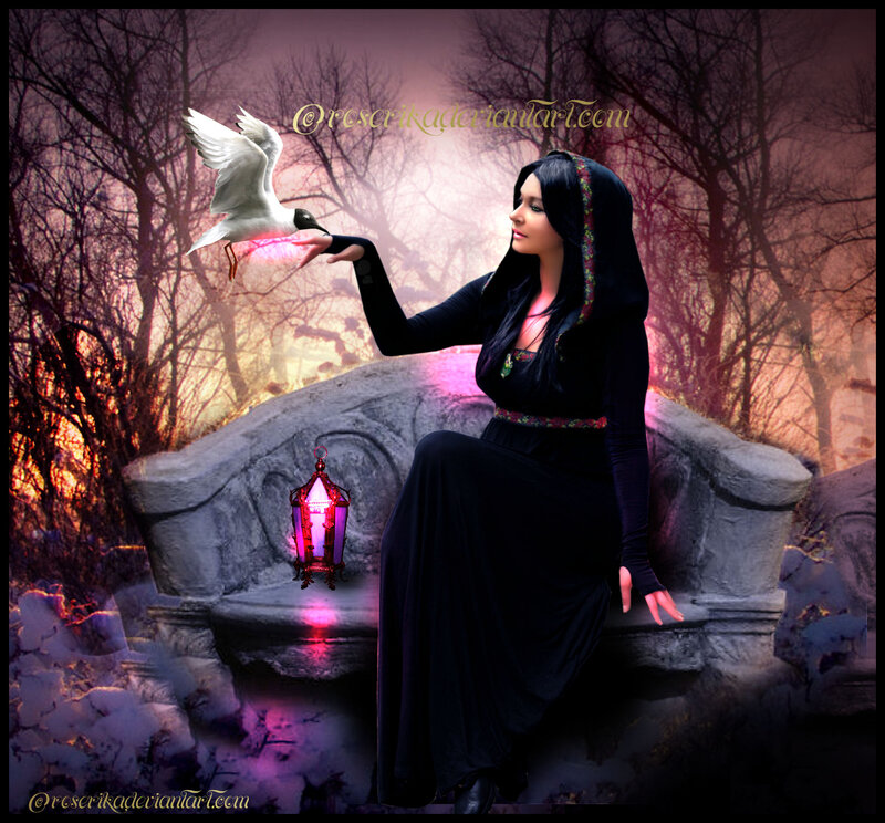 Woman in Black Robe — Mystical