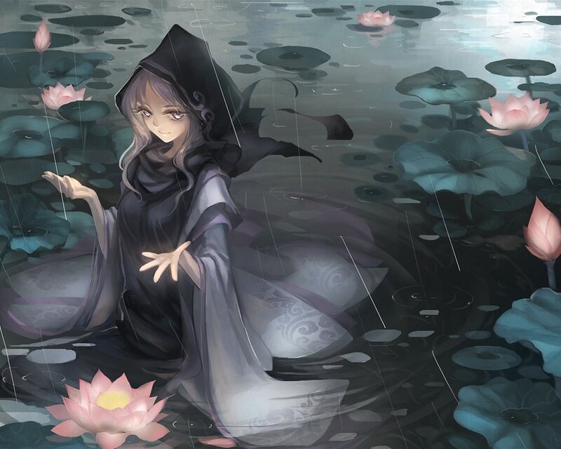 Woman in Black Robe — Serene