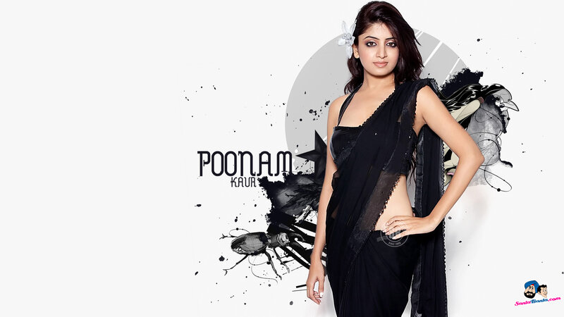 Woman in Black Saree — Confident