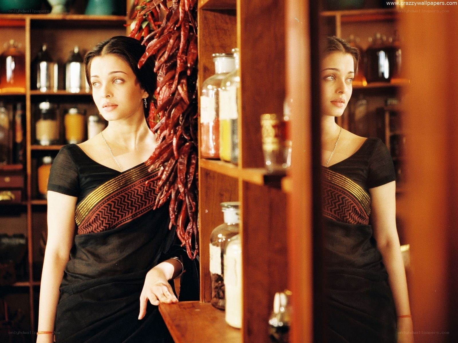 woman in black sari