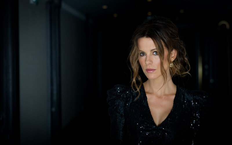 Woman in Black Sequin Dress — Dramatic