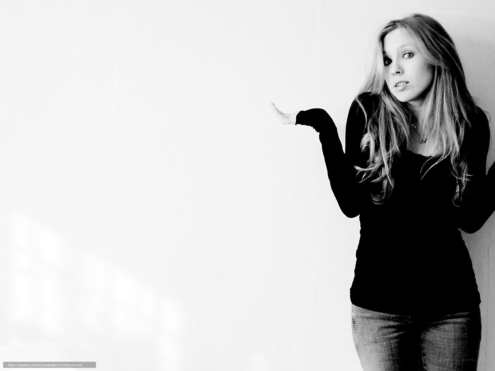 woman in black shirt posing