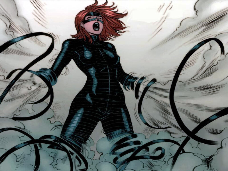 Woman in Black Suit — Dramatic, Comic, Red Hair