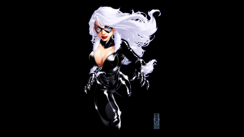 Woman in Black Suit — Dramatic, Comic, White Hair