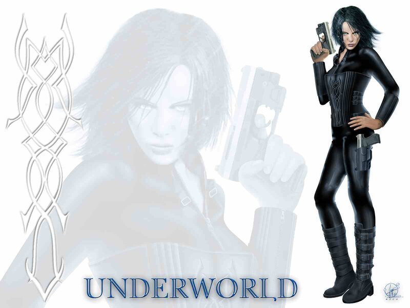 Woman in Black Suit — Dramatic, Digital Art, Gun